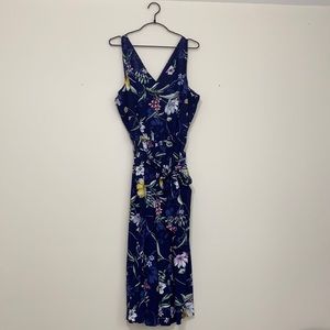 Cropped floral jumpsuit